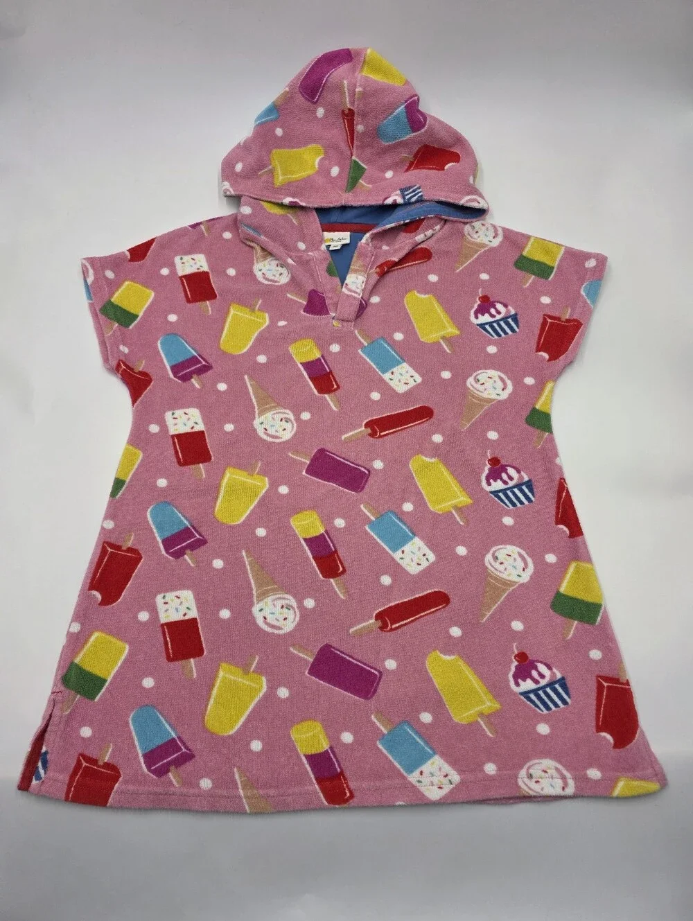 Mini Boden girls' ice cream print towelling cover-up size 7-8